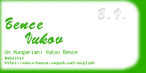 bence vukov business card